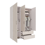 Closet Tripoli Blanco y Niebla 140x200cm con Dos Cajones y con Seis Compartimientos - CLOSETS | Bylmo