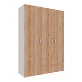 Closet Tripoli Blanco y Duna 140x200cm con Dos Cajones y con Seis Compartimientos - CLOSETS | Bylmo
