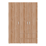 Closet Tripoli Blanco y Duna 140x200cm con Dos Cajones y con Seis Compartimientos - CLOSETS | Bylmo