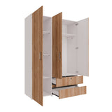 Closet Tripoli Blanco y Duna 140x200cm con Dos Cajones y con Seis Compartimientos - CLOSETS | Bylmo