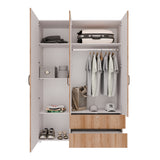 Closet Tripoli Blanco y Duna 140x200cm con Dos Cajones y con Seis Compartimientos - CLOSETS | Bylmo
