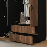 Closet Tripoli Wengue y Gales 140x200cm con Dos Cajones y con Seis Compartimientos - CLOSETS | Bylmo