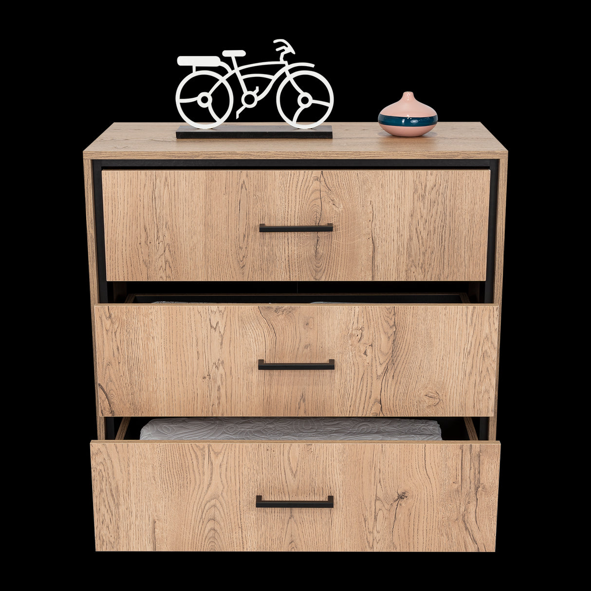 Cajonera Terra Macadamia 79.1x77cm de Tres Hileras con Tres Cajones - CAJONERAS Y COMODAS | Bylmo