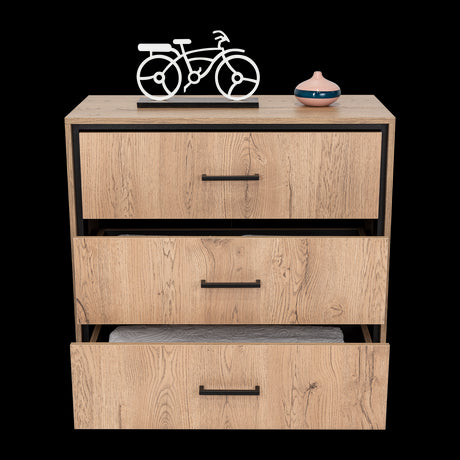 Cajonera Terra Macadamia 79.1x77cm de Tres Hileras con Tres Cajones - CAJONERAS Y COMODAS | Bylmo