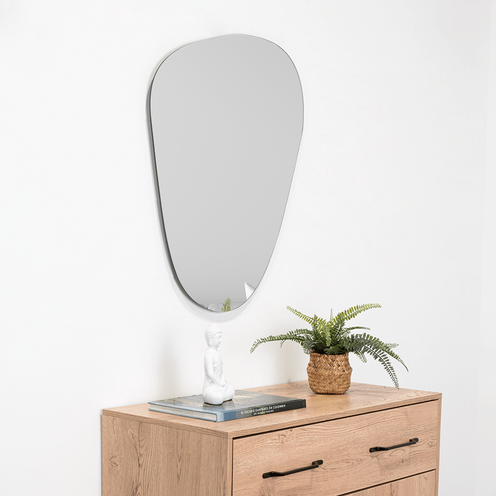 Espejo de Baño Baikal Gris 60x80cm Asimetrico sin Marco - ESPEJOS DE BANHO | Bylmo
