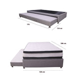 Cama Nido Blaser Gris Sencillo 100 X 190 Cm con Colchón y con Almohada - CAMAS | Bylmo