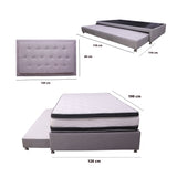 Cama Tarima Nido Blaser Gris Semidoble 120 X 190 Cm con Colchón con Almohada y con Cabecero - CAMAS | Bylmo