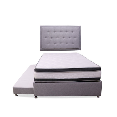 Cama Tarima Nido Blaser Gris Doble 140 X 190 Cm con Colchón con Almohadas y con Cabecero - CAMAS | Bylmo