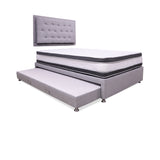 Cama Tarima Nido Blaser Gris Doble 140 X 190 Cm con Colchón con Almohadas y con Cabecero - CAMAS | Bylmo