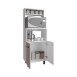 Mueble Microondas Brisa Blanco y Bardolino 54x140cm con Dos Puertas y sin Cajones - ALACENAS Y MUEBLES MICROONDAS | Bylmo