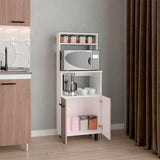 Mueble Microondas Brisa Blanco y Bardolino 54x140cm con Dos Puertas y sin Cajones - ALACENAS Y MUEBLES MICROONDAS | Bylmo