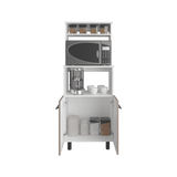 Mueble Microondas Brisa Blanco y Bardolino 54x140cm con Dos Puertas y sin Cajones - ALACENAS Y MUEBLES MICROONDAS | Bylmo