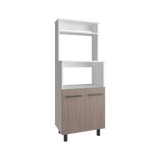 Mueble Microondas Brisa Blanco y Bardolino 54x140cm con Dos Puertas y sin Cajones - ALACENAS Y MUEBLES MICROONDAS | Bylmo