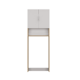 Ahorrador de Espacio Spencer Blanco y Fresno Europeo 69.6x200cm para Lavadora con Patas - MUEBLES DE ASEO Y ROPAS | Bylmo