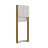 Ahorrador de Espacio Spencer Blanco y Fresno Europeo 69.6x200cm para Lavadora con Patas - MUEBLES DE ASEO Y ROPAS | Bylmo