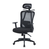 Silla Gerencial Longyi Negro 60x120cm con Apoya Brazos con Soporte Lumbar y con Apoya Cabezas - SILLAS DE OFICINA | Bylmo
