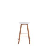 Set x 2 Sillas Bar Blanco y Cafe Claro 52x86cm con Asiento Ovalado y sin Espaldar - SILLAS Y BUTACOS | Bylmo