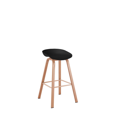 Set x 2 Sillas Bar Negro y Cafe Oscuro 52x86cm con Asiento Ovalado y sin Espaldar - SILLAS Y BUTACOS | Bylmo