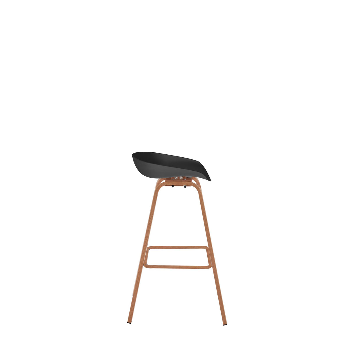Set x 2 Sillas Bar Negro y Cafe Oscuro 52x86cm con Asiento Ovalado y sin Espaldar - SILLAS Y BUTACOS | Bylmo