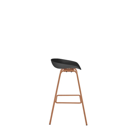 Set x 2 Sillas Bar Negro y Cafe Oscuro 52x86cm con Asiento Ovalado y sin Espaldar - SILLAS Y BUTACOS | Bylmo