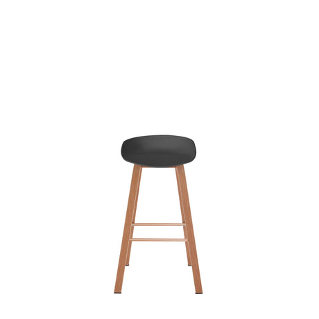 Set x 2 Sillas Bar Negro y Cafe Oscuro 52x86cm con Asiento Ovalado y sin Espaldar - SILLAS Y BUTACOS | Bylmo