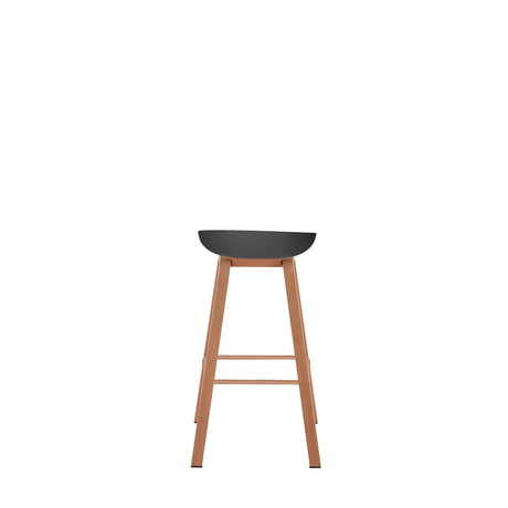 Set x 2 Sillas Bar Negro y Cafe Oscuro 52x86cm con Asiento Ovalado y sin Espaldar - SILLAS Y BUTACOS | Bylmo