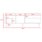 Rack de TV Salem Fresno y Plomo 158.4x58.4cm para TV Hasta 65" Pulgadas con Cinco Compartimientos y con Dos Cajones - MUEBLES DE TV | Bylmo