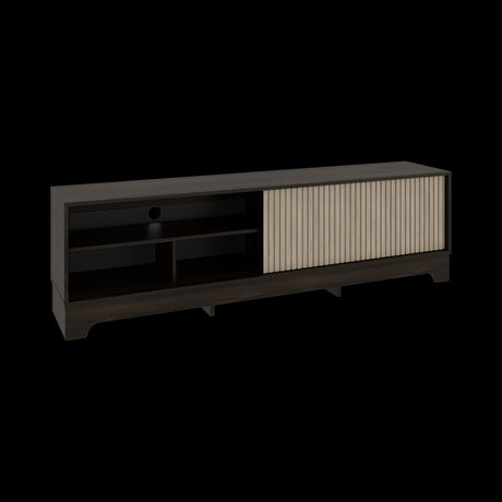 Centro de Entretenimiento Smith Nogal y Roble Natural 180x52.4cm para TV Hasta 75" Pulgadas con Cuatro Compartimientos - MUEBLES DE TV | Bylmo