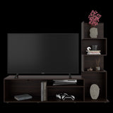 Mesa para TV Lugano Nogal 170x134.4cm para TV Hasta 55" Pulgadas con Siete Compartimientos - MUEBLES DE TV | Bylmo