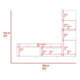 Mesa para TV Lugano Nogal 170x134.4cm para TV Hasta 55" Pulgadas con Siete Compartimientos - MUEBLES DE TV | Bylmo