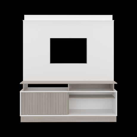 Rack de TV Thun Blanco y Bardolino 160x182.5cm para TV Hasta 70" Pulgadas con Siete Compartimientos - MUEBLES DE TV | Bylmo