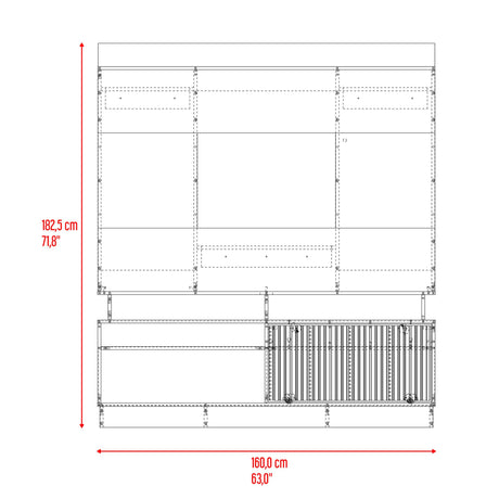 Rack de TV Thun Blanco y Bardolino 160x182.5cm para TV Hasta 70" Pulgadas con Siete Compartimientos - MUEBLES DE TV | Bylmo