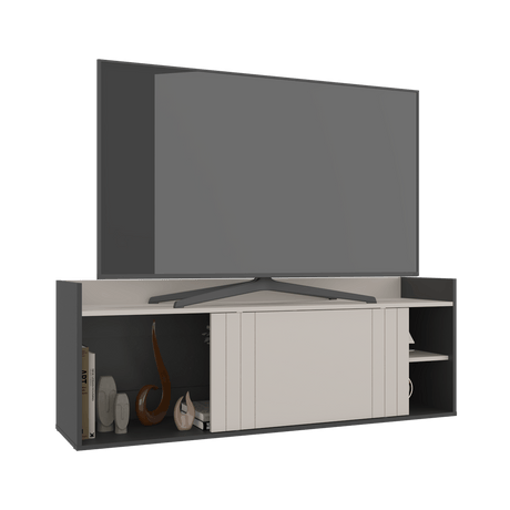 Mesa para TV Cuera Capri y Wengue 141.1x51.6cm para TV Hasta 60" Pulgadas con Cuatro Compartimientos - MUEBLES DE TV | Bylmo