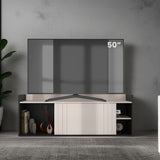Mesa para TV Cuera Capri y Wengue 141.1x51.6cm para TV Hasta 60" Pulgadas con Cuatro Compartimientos - MUEBLES DE TV | Bylmo