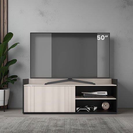 Mesa para TV Cuera Capri y Wengue 141.1x51.6cm para TV Hasta 60" Pulgadas con Cuatro Compartimientos - MUEBLES DE TV | Bylmo