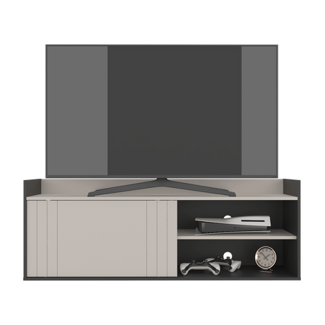 Mesa para TV Cuera Capri y Wengue 141.1x51.6cm para TV Hasta 60" Pulgadas con Cuatro Compartimientos - MUEBLES DE TV | Bylmo