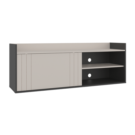 Mesa para TV Cuera Capri y Wengue 141.1x51.6cm para TV Hasta 60" Pulgadas con Cuatro Compartimientos - MUEBLES DE TV | Bylmo