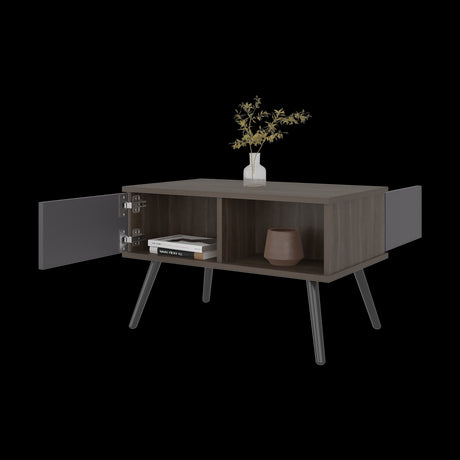 Mesa de Centro Zurich Milan y Plomo 63.3x40cm Rectangular con Compartimientos - MESAS DE CENTRO | Bylmo