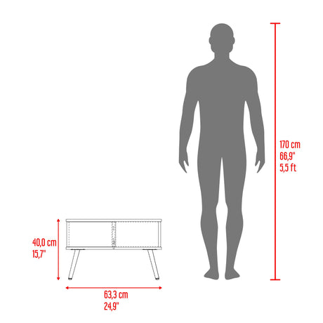 Mesa de Centro Zurich Milan y Plomo 63.3x40cm Rectangular con Compartimientos - MESAS DE CENTRO | Bylmo