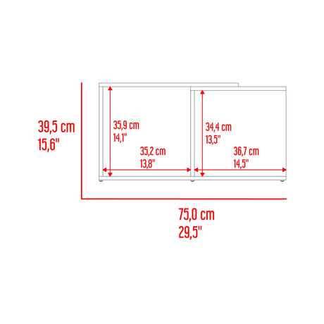 Mesa de Centro Cuera Capri y Wengue 75x3905cm Rectangular con Compartimientos - MESAS DE CENTRO | Bylmo