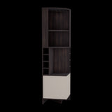 Bar Esquinero Renens Nogal 46.9x180.6cm con Siete Compartimientos con Un Portacopas y con Ocho Portabotellas - BARES | Bylmo