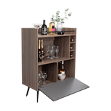 Bar Zurich Milan y Plomo 80x107.1cm con Cinco Compartimientos y con Tres Portabotellas - BARES | Bylmo