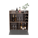Bar Zurich Milan y Plomo 80x107.1cm con Cinco Compartimientos y con Tres Portabotellas - BARES | Bylmo
