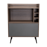 Bar Zurich Milan y Plomo 80x107.1cm con Cinco Compartimientos y con Tres Portabotellas - BARES | Bylmo