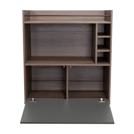 Bar Zurich Milan y Plomo 80x107.1cm con Cinco Compartimientos y con Tres Portabotellas - BARES | Bylmo
