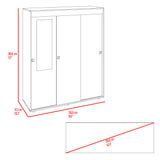 Closet Angelo Fresno Europeo y Wengue 150x180.6cm con Tres Compartimientos y con dos Puertas Coredizas - CLOSETS | Bylmo