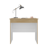 Escritorio Ohio Eco Fresno Europeo y Blanco 80x73cm con Un Cajón