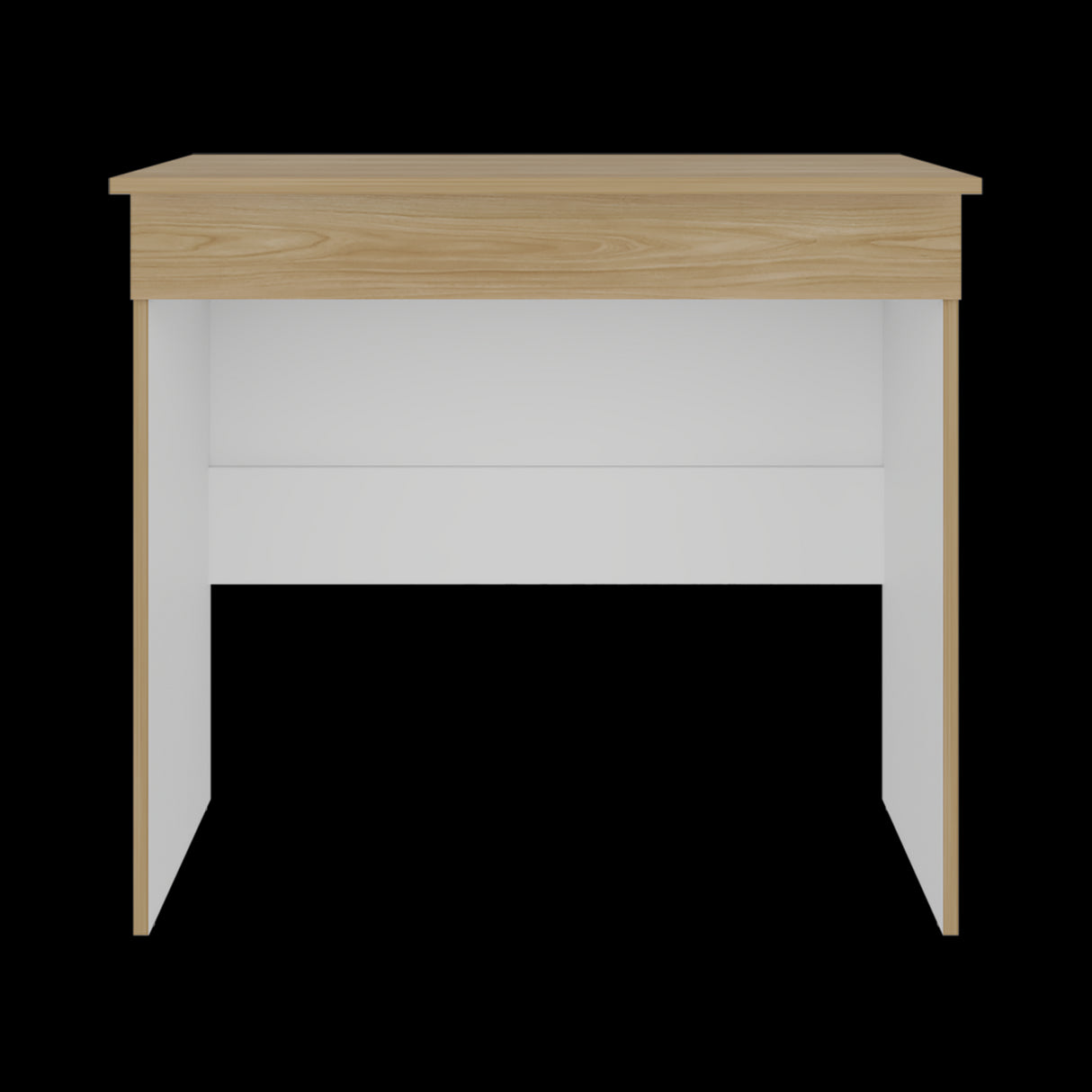 Escritorio Ohio Eco Fresno Europeo y Blanco 80x73cm con Un Cajón - ESCRITORIOS | Bylmo
