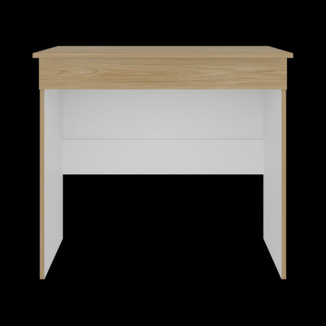 Escritorio Ohio Eco Fresno Europeo y Blanco 80x73cm con Un Cajón - ESCRITORIOS | Bylmo