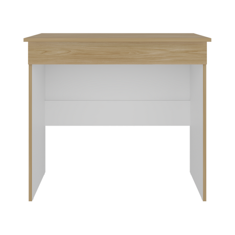 Escritorio Ohio Eco Fresno Europeo y Blanco 80x73cm con Un Cajón